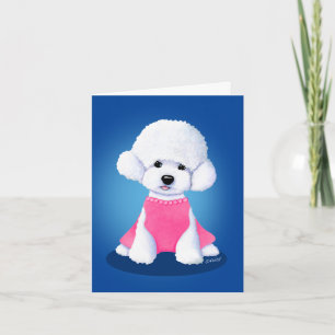 Bichon In Pink Note Card