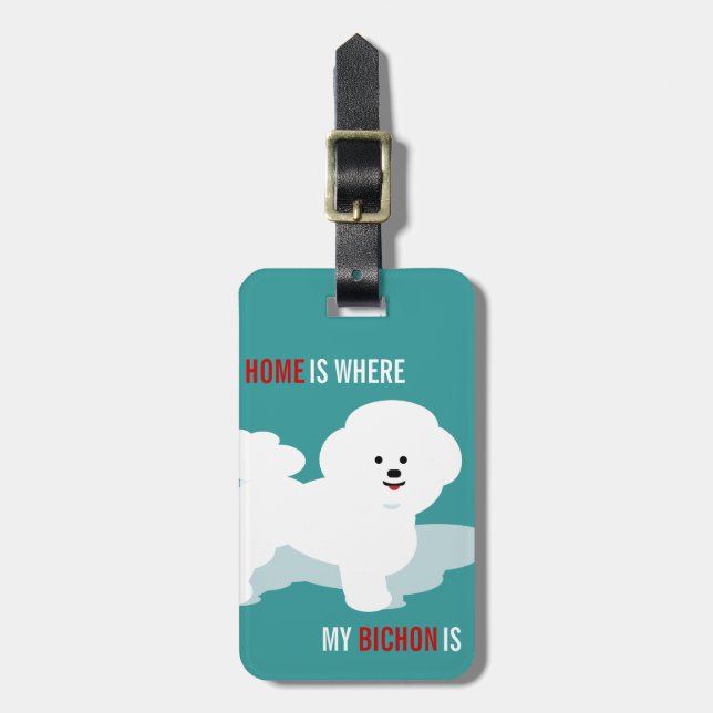 Bichon Love Design Travel Gift Luggage Tag (Front Vertical)