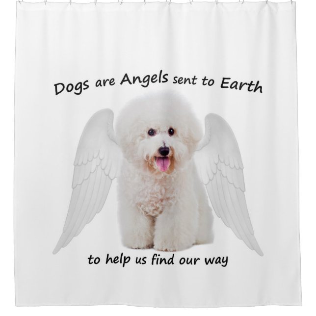 Bichons are Angels Shower Curtain (Front)