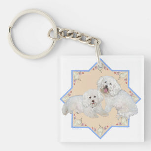 Bichons Beach Days Keychain