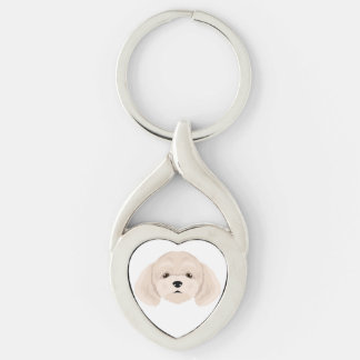 Bichpoo, Poochon, Bichon Poodle dog mix Keychain
