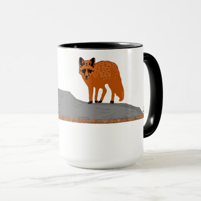 🦊 Bicolor Fox on the Rock Mug (Front Right)
