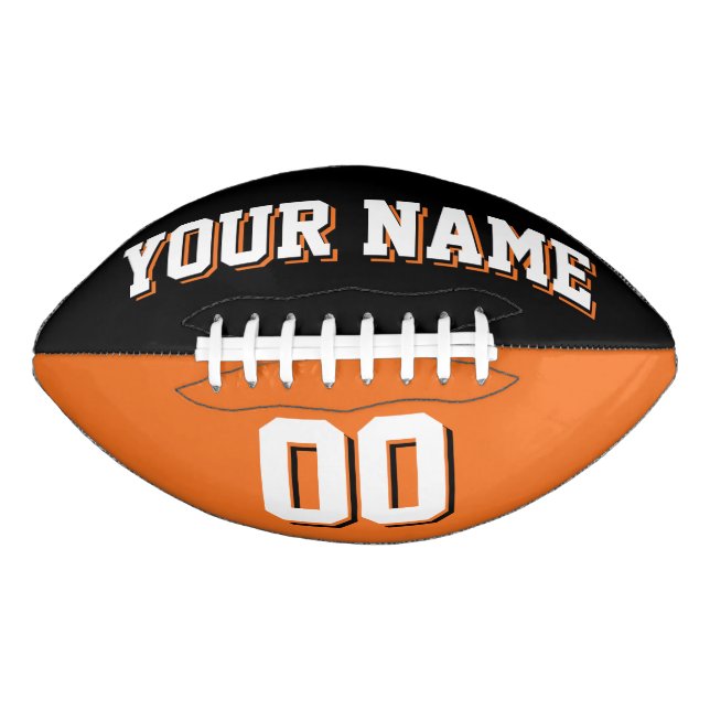 BICOLORED Black And Orange Custom Football (Front)