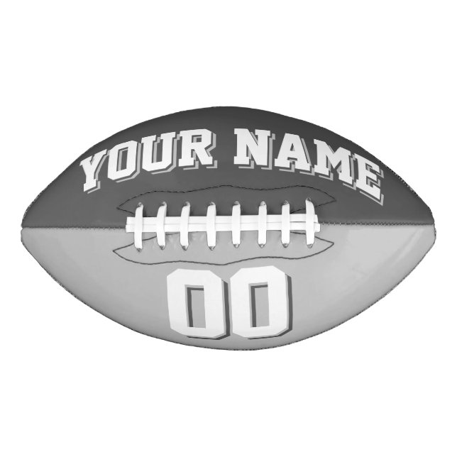 BICOLORED Dark Grey And Silver Custom Football (Front)