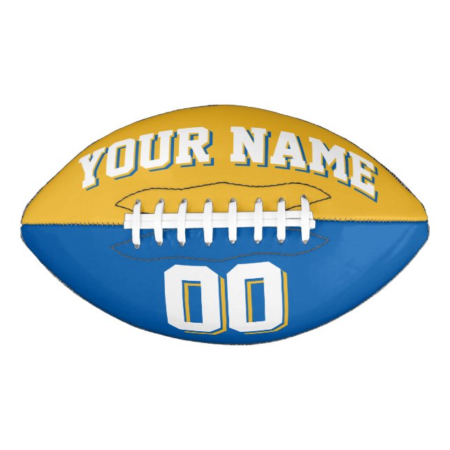 BICOLORED Gold And Blue Custom Football (Front)