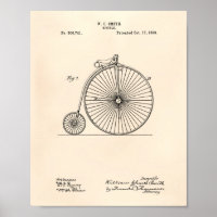 Bicycle 1893 Patent Art Old Peper