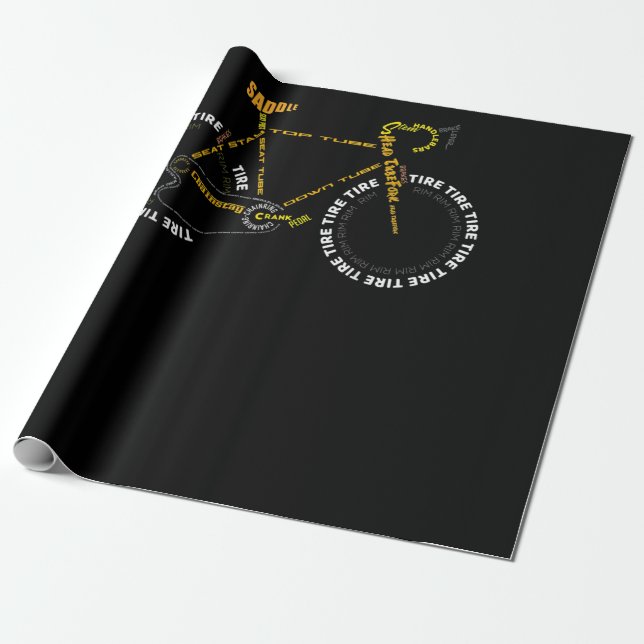 Bicycle Anatomy   Cute Cycling Is Life  Gift Wrapping Paper (Unrolled)