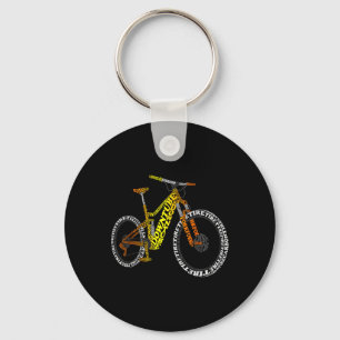 Bicycle Anatomy Mountain Bike Mtb Parts Funny Bike Keychain