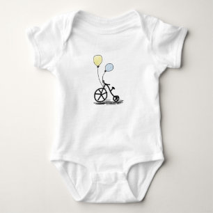 Bicycle and balloons baby bodysuit