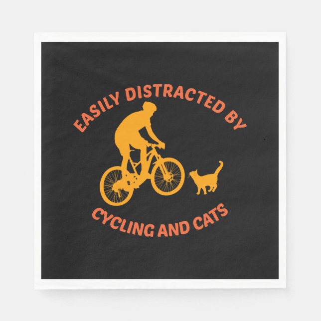 bicycle and cat napkin (Front)