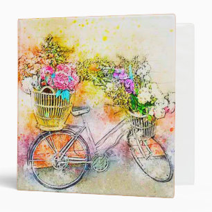 Bicycle and flowers binder