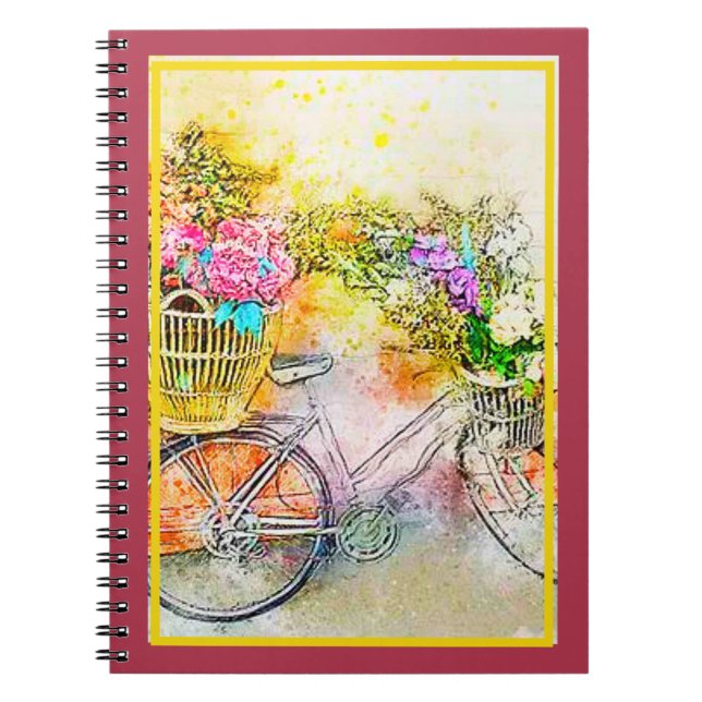 Bicycle and flowers  notebook (Front)