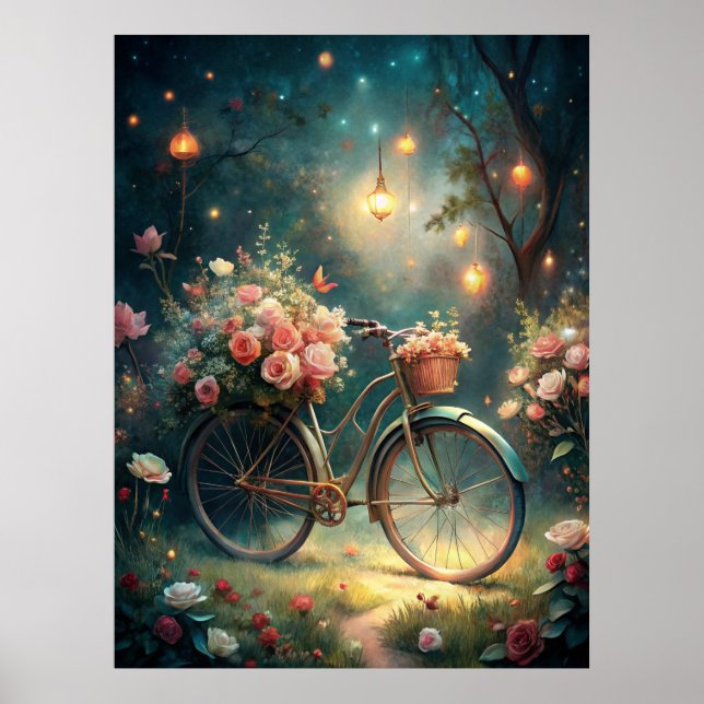 Bicycle and Flowers Poster (Front)
