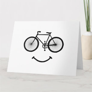 Bicycle and Smile T-Shirt Bicycling Tee Shirt Blac Card