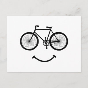 Bicycle and Smile T-Shirt Bicycling Tee Shirt Blac Holiday Postcard