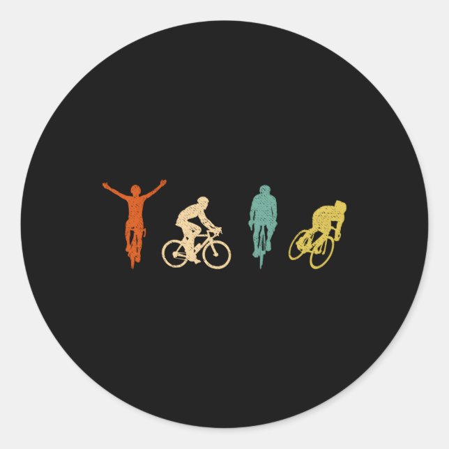 Bicycle Bike Cycling Cyclist Classic Round Sticker (Front)