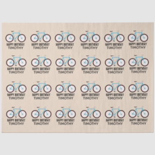 Bicycle Bike Design Birthday Custom Name  Tissue Paper