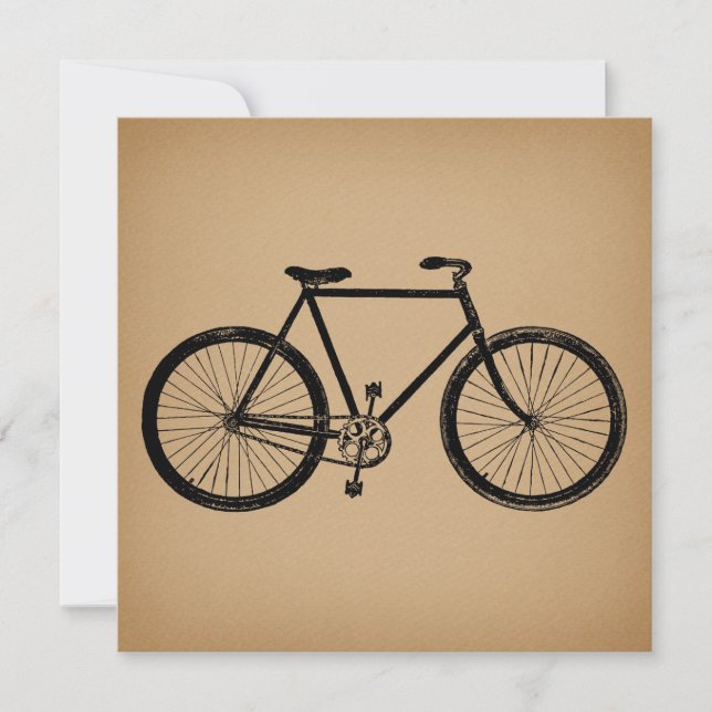 Bicycle Bike Illustration Vintage Brown Cycling Card (Front)