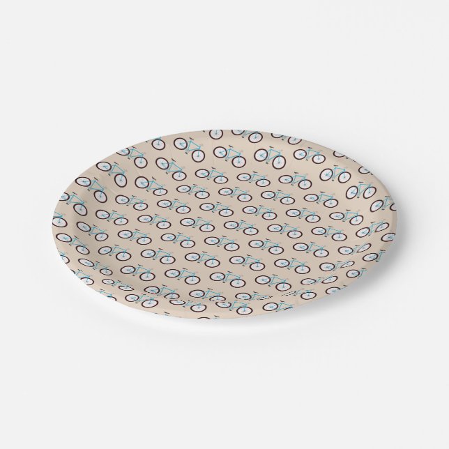 Bicycle Bike Pattern Party Paper Plate (Angled)