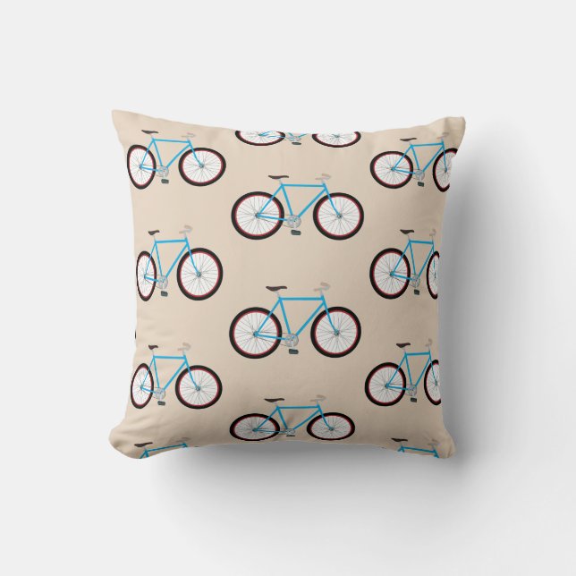 Bicycle Bike Pattern  Throw Pillow (Front)