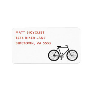 Bicycle Bike Personalized Template Return Address Label