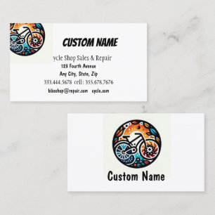 Bicycle Biker Cycle Shop Sales & Repair Business Card