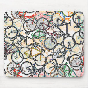 bicycle - biking + bike mouse pad