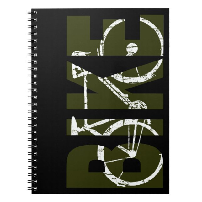 bicycle - biking + bike notebook (Front)