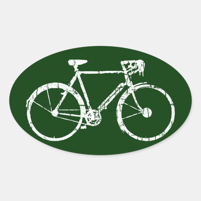 bicycle - biking + bike oval sticker (Front)
