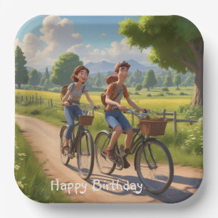 Bicycle Birthday Paper Plate