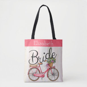 Bicycle Bride Custom Tote Bag