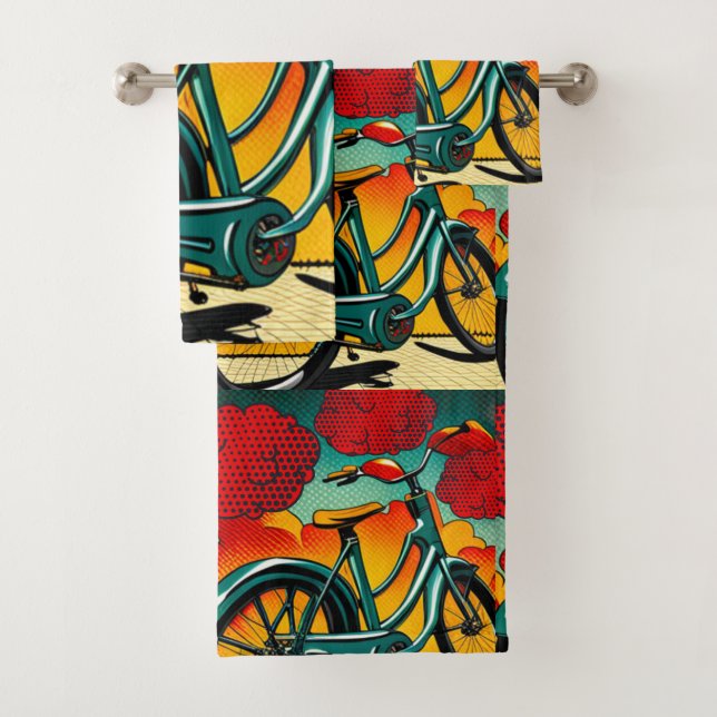 Bicycle Brilliance Bath Towel Set (Insitu)
