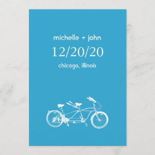 Bicycle Built For Two Save The Date (Blue)