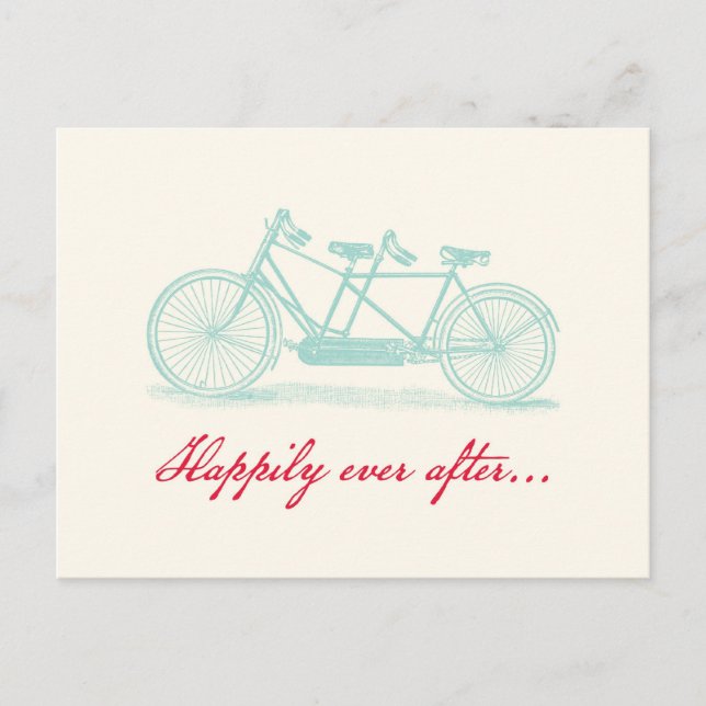 Bicycle Built For Two Save the Date Postcard (Front)