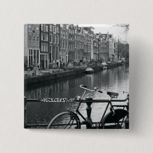 Bicycle by Canal 2 Inch Square Button