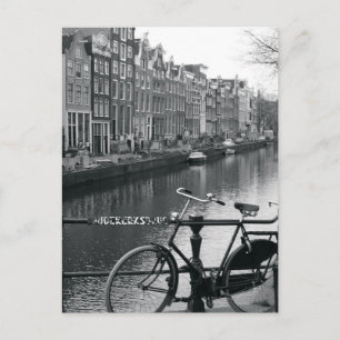 Bicycle by Canal Postcard