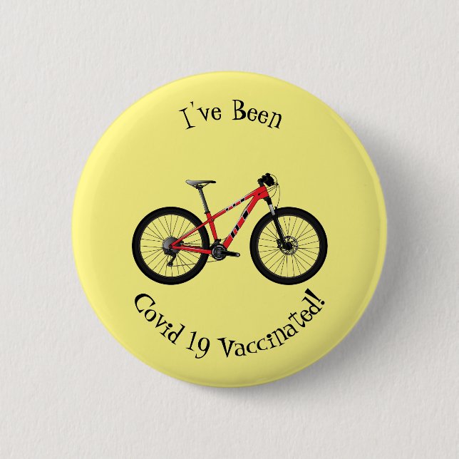 Bicycle cartoon illustration 2 inch round button (Front)