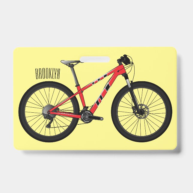 Bicycle cartoon illustration badge (Front)