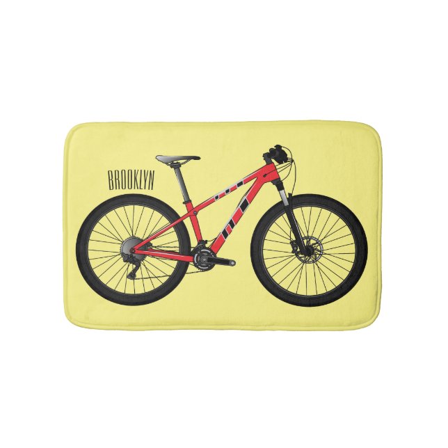 Bicycle cartoon illustration bath mat (Front)