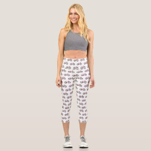 Bicycle cartoon illustration capri leggings