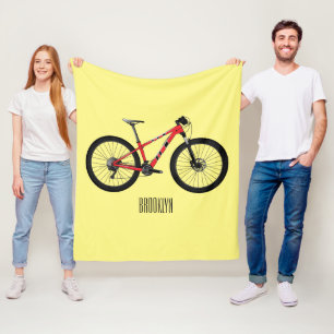 Bicycle cartoon illustration fleece blanket