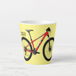 Bicycle cartoon illustration latte mug