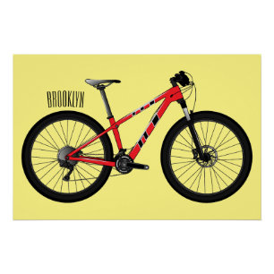 Bicycle cartoon illustration poster