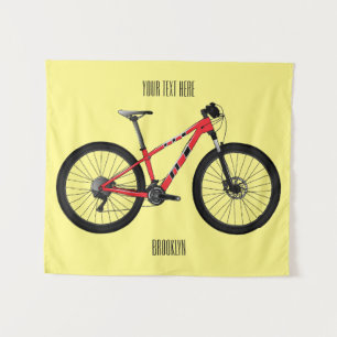 Bicycle cartoon illustration tapestry