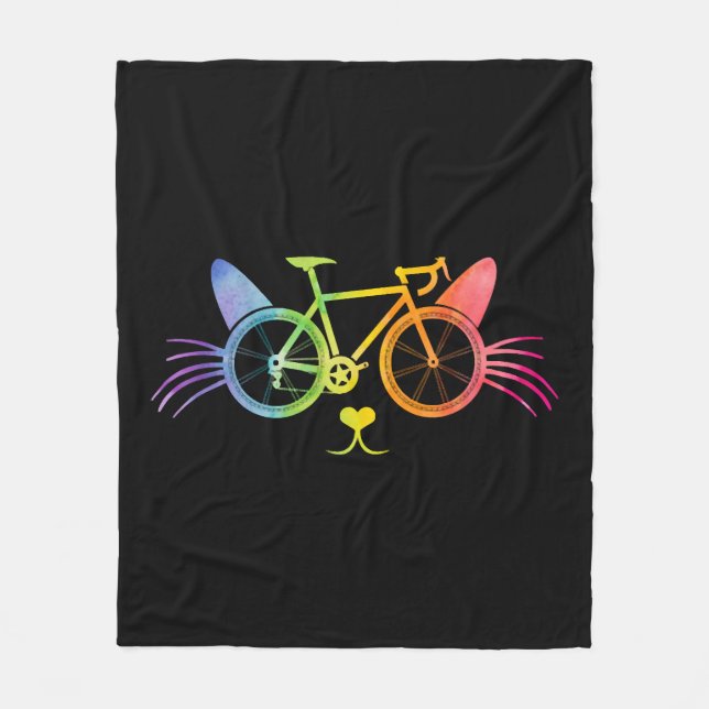 Bicycle Cat Lgbt Fleece Blanket (Front)