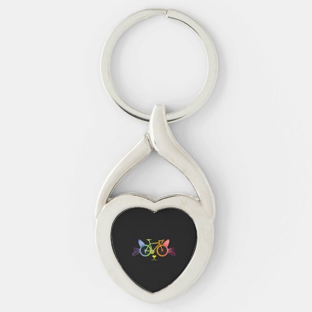 Bicycle Cat Lgbt Keychain (Front)