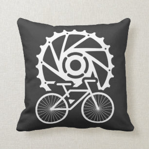 Bicycle Chain Ring Throw Pillow