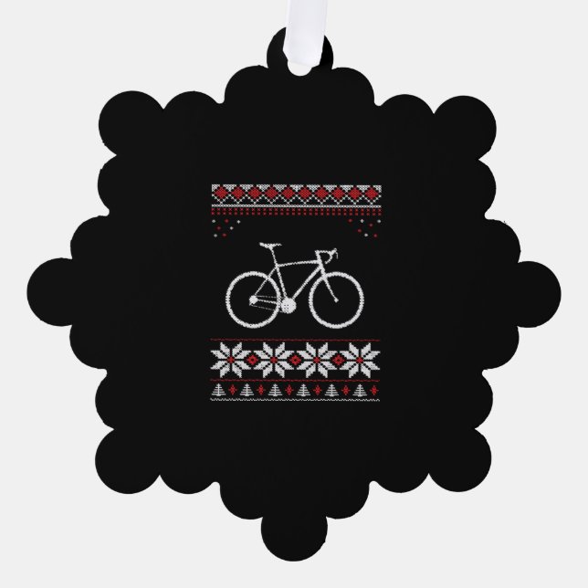 Bicycle Christmas Holiday Ornament Card (Front)