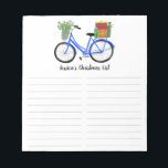 Bicycle Christmas Shopping List CUSTOM Holiday Notepad<br><div class="desc">Make your shopping lists in style with this customizable grocery shopping,  meal planning or to-do list notepad. Customize or add text to suit your needs. Keep or delete the lines too. Check my shop for more sizes and styles!</div>
