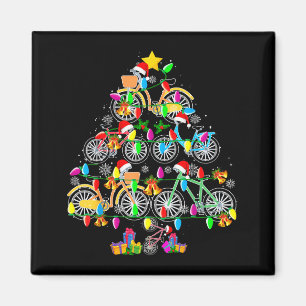 Bicycle Christmas Tree Funny Santa Bicycle Lover B Magnet